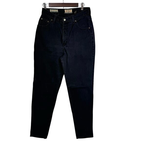 Vintage EXP Jeans By Express Tapered HighWaist Black Denim Pants Size 13/14 Rare - Picture 1 of 8
